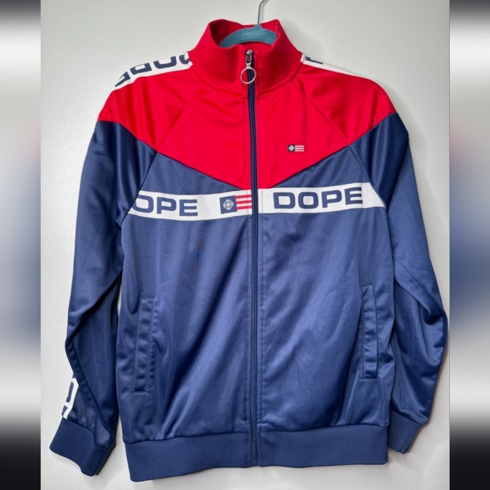 💥 DOPE Navy and Red Track Jacket Mens XL 💥